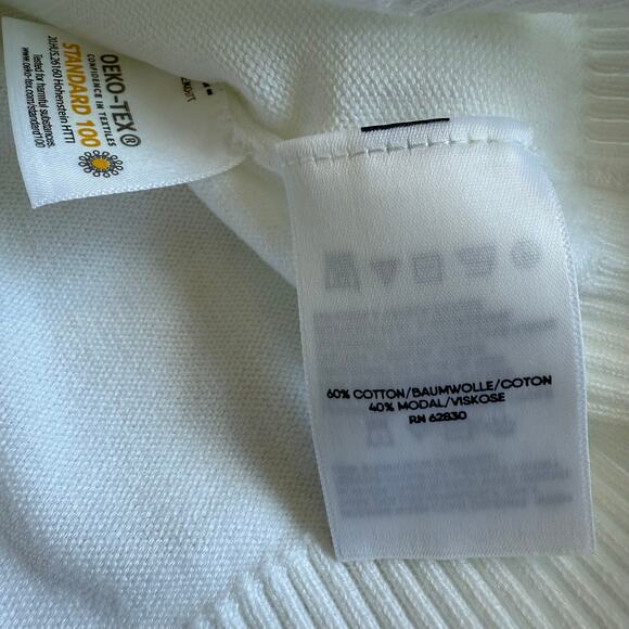 Lands End School Uniform Girls Cotton Modal Cardigan Sweater White Small 6-7 - Picture 7 of 8